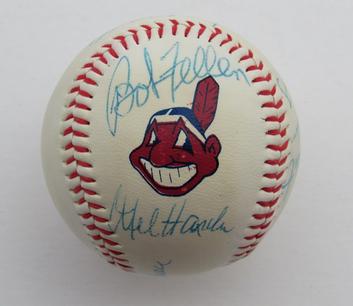 Cleveland Indians Team Autographed by 15 Players Indians Logo Baseball 180626