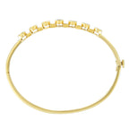14K Yellow Gold Alternating Bezel Set 5MM Oval Shaped Tanzanite and 1/5 Cttw Diamond Bangle Bracelet (H-I Color, VS2-SI1 Clarity) - Fit's wrists up to 7.25" Inches