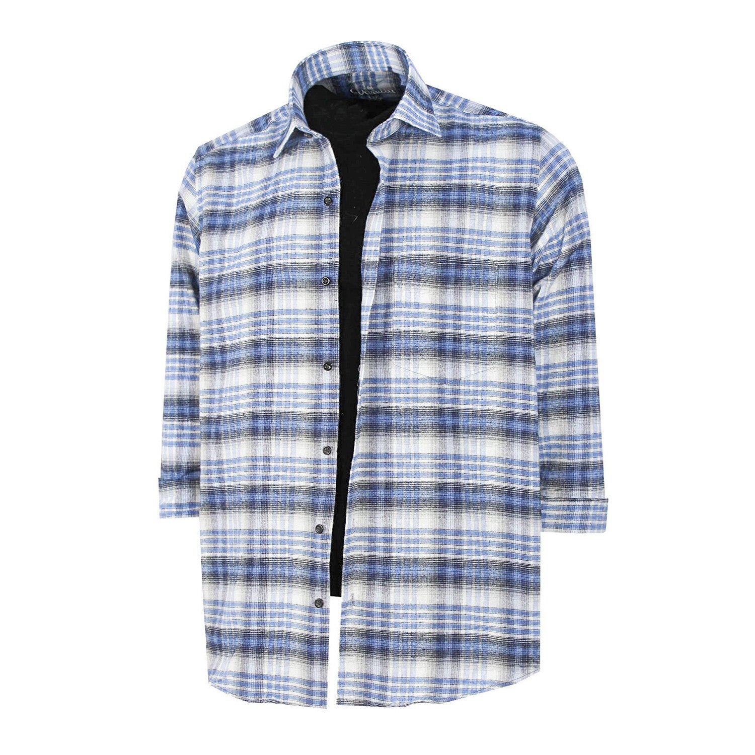 Sean Long Sleeve Checked Pocket Shirt // Light Blue