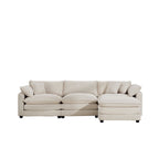 Modern Oversized Modular Cushion Sofa With Ottoman