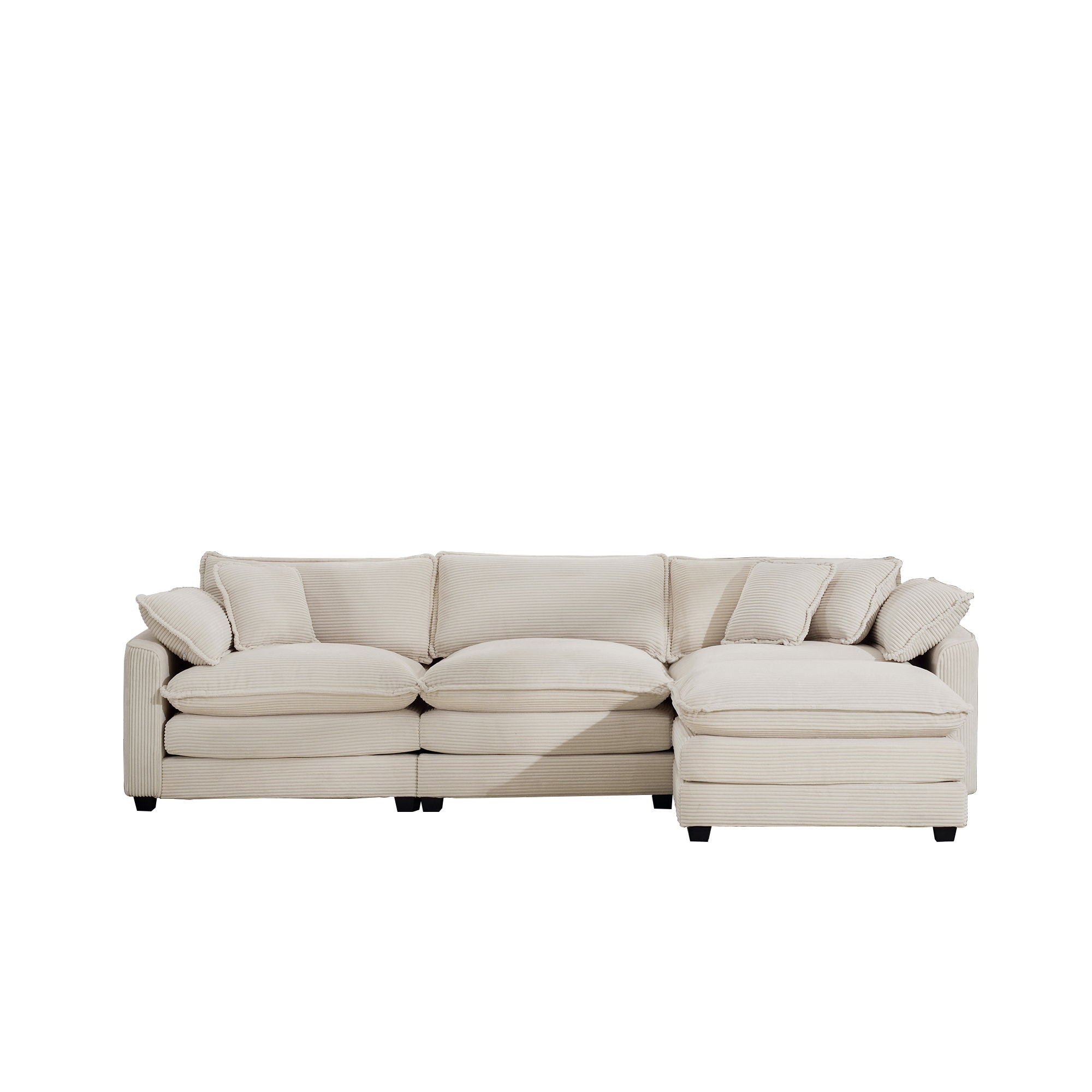 Modern Oversized Modular Cushion Sofa With Ottoman