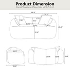 Curved 2 Person Compress Sofa With Armrests
