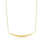 14k Yellow Gold Necklace with Polished Curved Bar Pendant