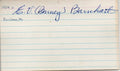 Edgar Barnhart d.1984 St. Louis Browns Signed 3x5 Index Card 145603