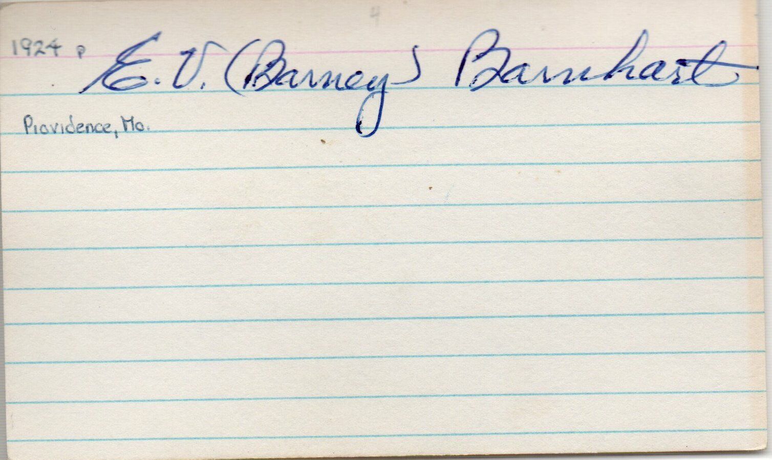 Edgar Barnhart d.1984 St. Louis Browns Signed 3x5 Index Card 145603