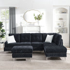 L-Shaped Sectional Sofa With Chaise And Storage Ottoman