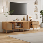 TV Stand, Media Console, 2 Drawers - Natural Wood