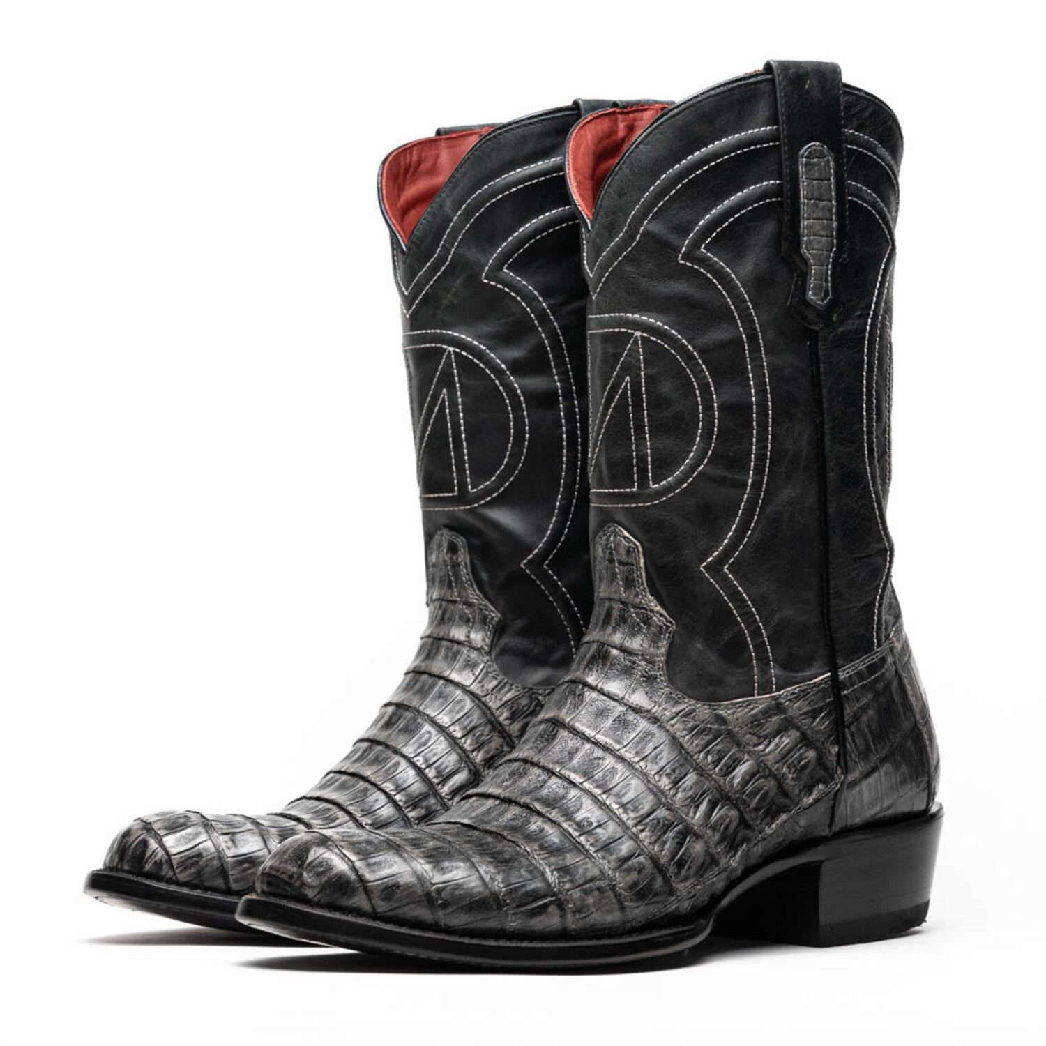 Phoenix // Caiman Belly Leather Western Boots // Stone Gray