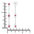 0.78 Carat Genuine Ruby .925 Sterling Silver Earrings