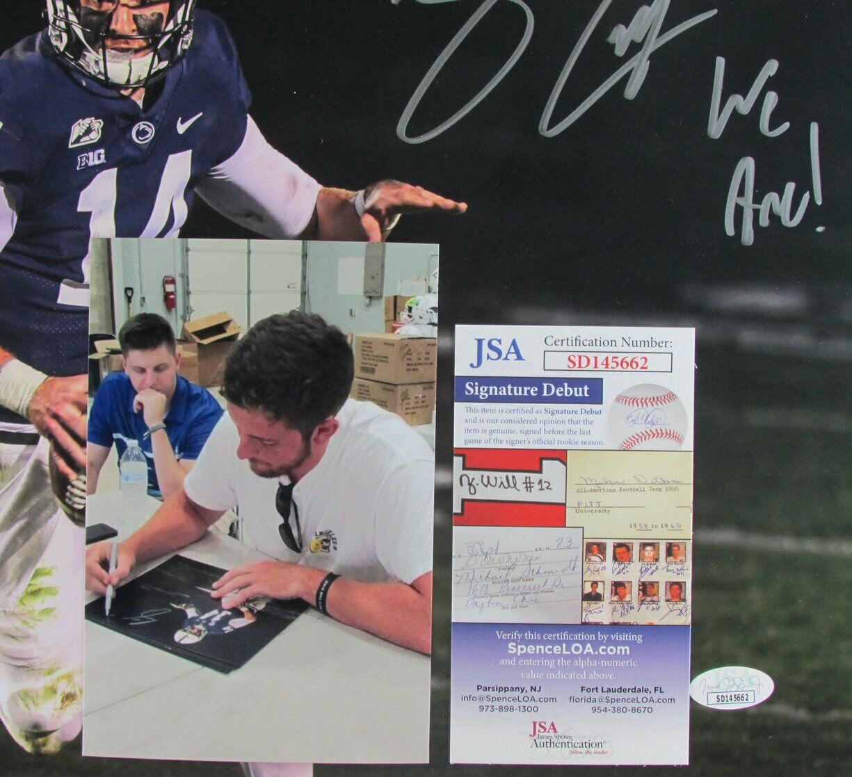 Sean Clifford Penn State PSU Signed/Inscribed "We Are!" 11x14 Photo JSA 162399