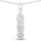 0.75 Carat Genuine Lab Grown Diamond 14K White Gold Pendant