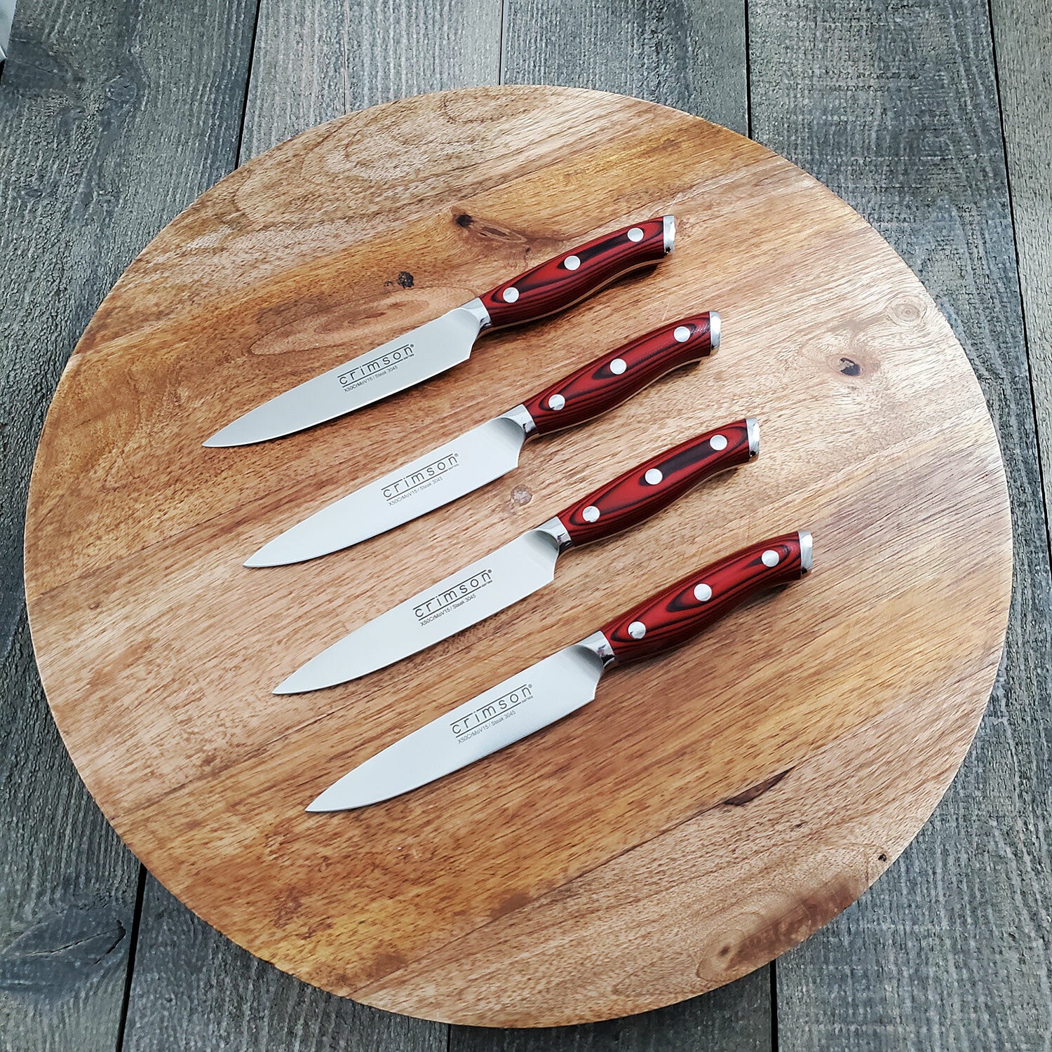 Crimson Series G10 Knife Set // 4-Piece Steak Knife Set