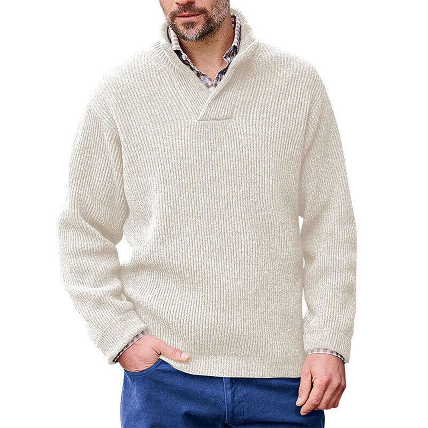 Stand Collar Sweater // White