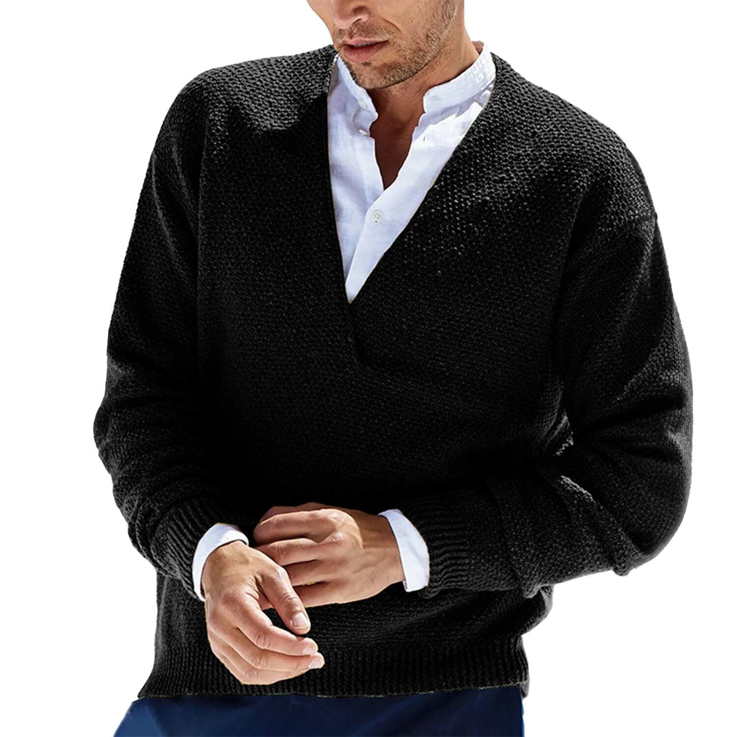  V-neck Sweater // Black
