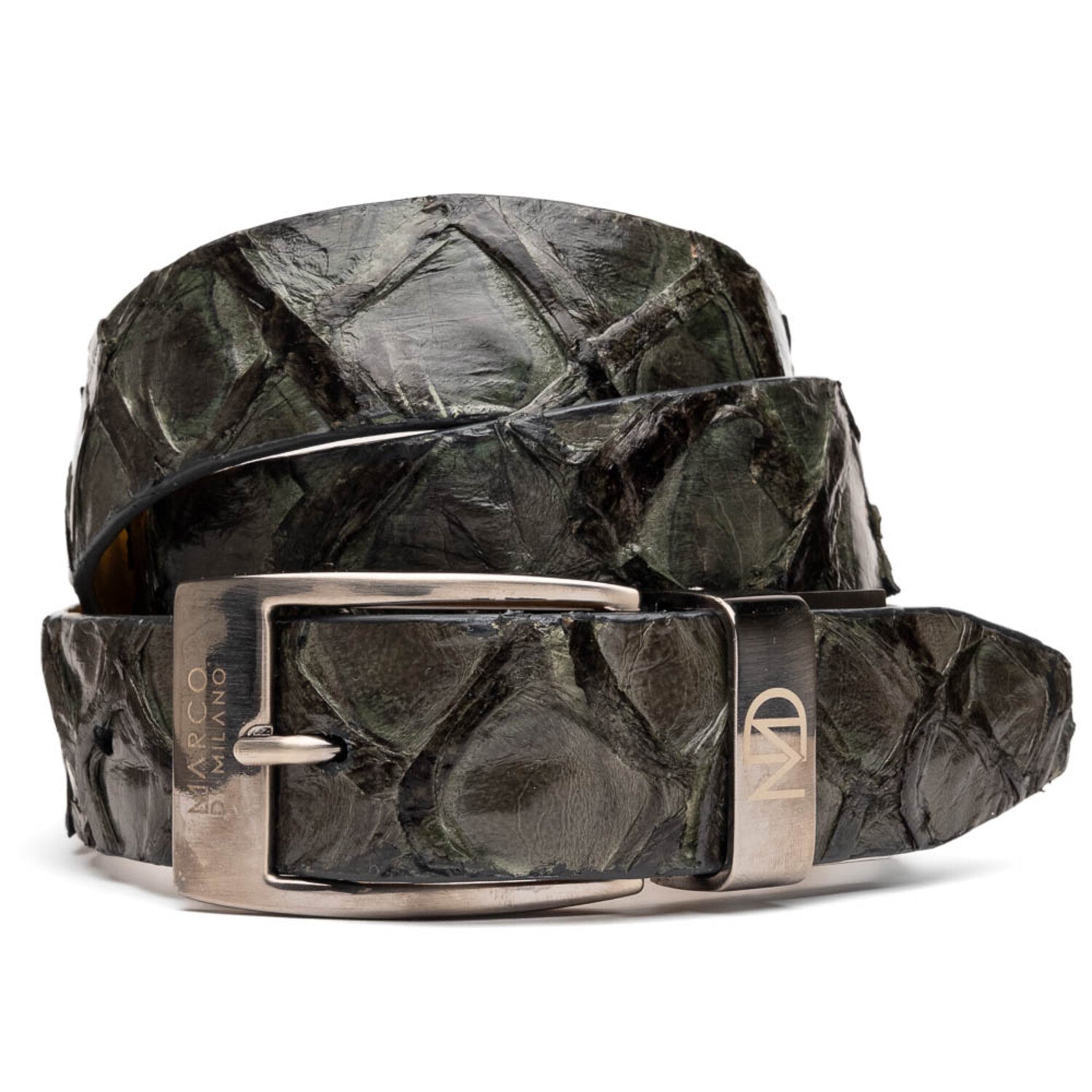 Olivieri Pirarucu Leather Belt // Gray