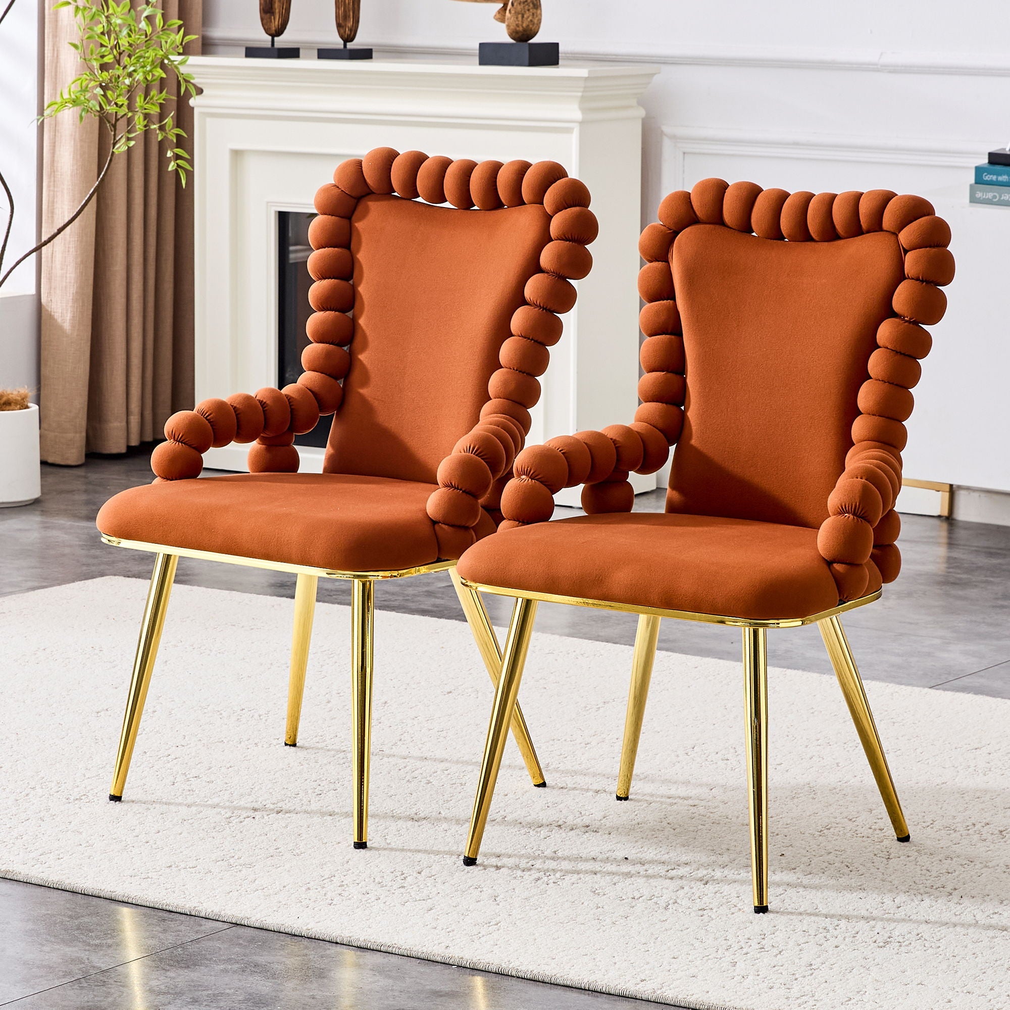 Puffy Bubble, Ball Chain Chair With Armrests (Set of 2)