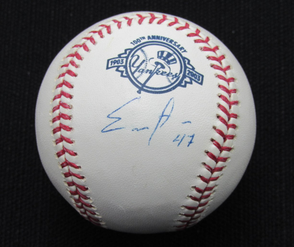 Edwar Ramirez Signed/Auto Yankees 100th OML Baseball JSA  186891