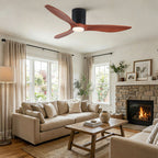 Low Profile Flush Mount Ceiling Fan With Light And - Matte Black