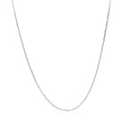 18k White Gold Diamond Cut Cable Link Chain (0.75 mm)