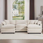 Modern Oversized Modular Cushion Sofa With Ottoman