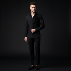 Velvet Noir Laser-Cut LS Shirt BLACK