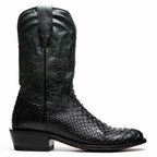Kansas // Python Leather Western Boots // Black