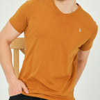 Alex V-Neck Shirt // Camel