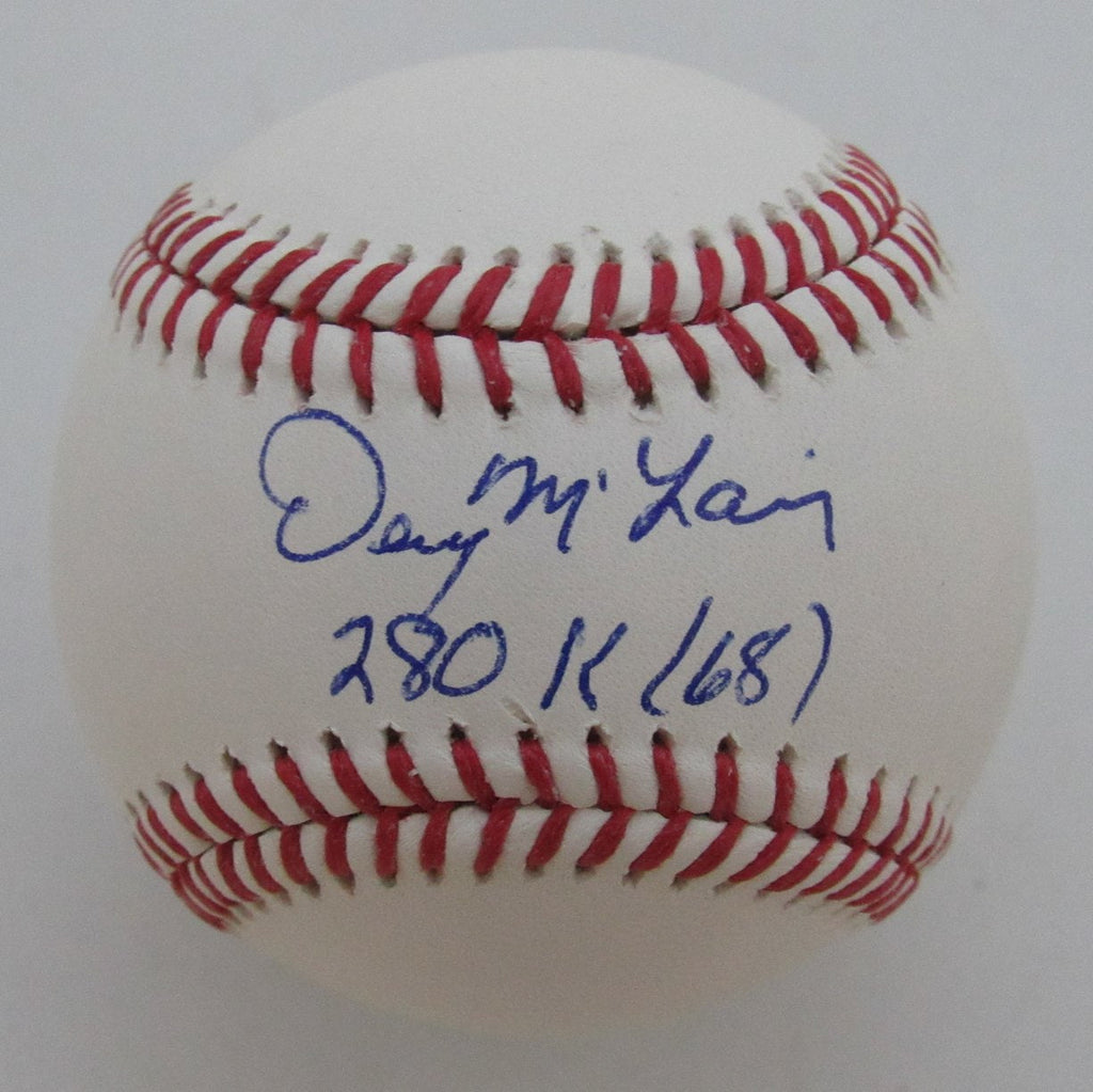 Denny McLain Autographed/Inscribed OML Baseball Tigers JSA 189366