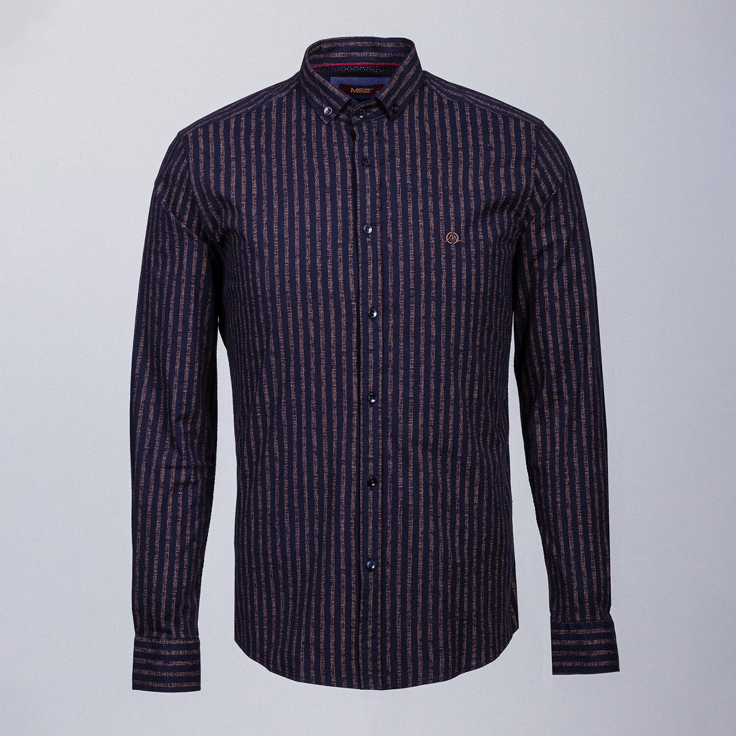 Cluses Button Down Shirt // Dark Blue + Camel