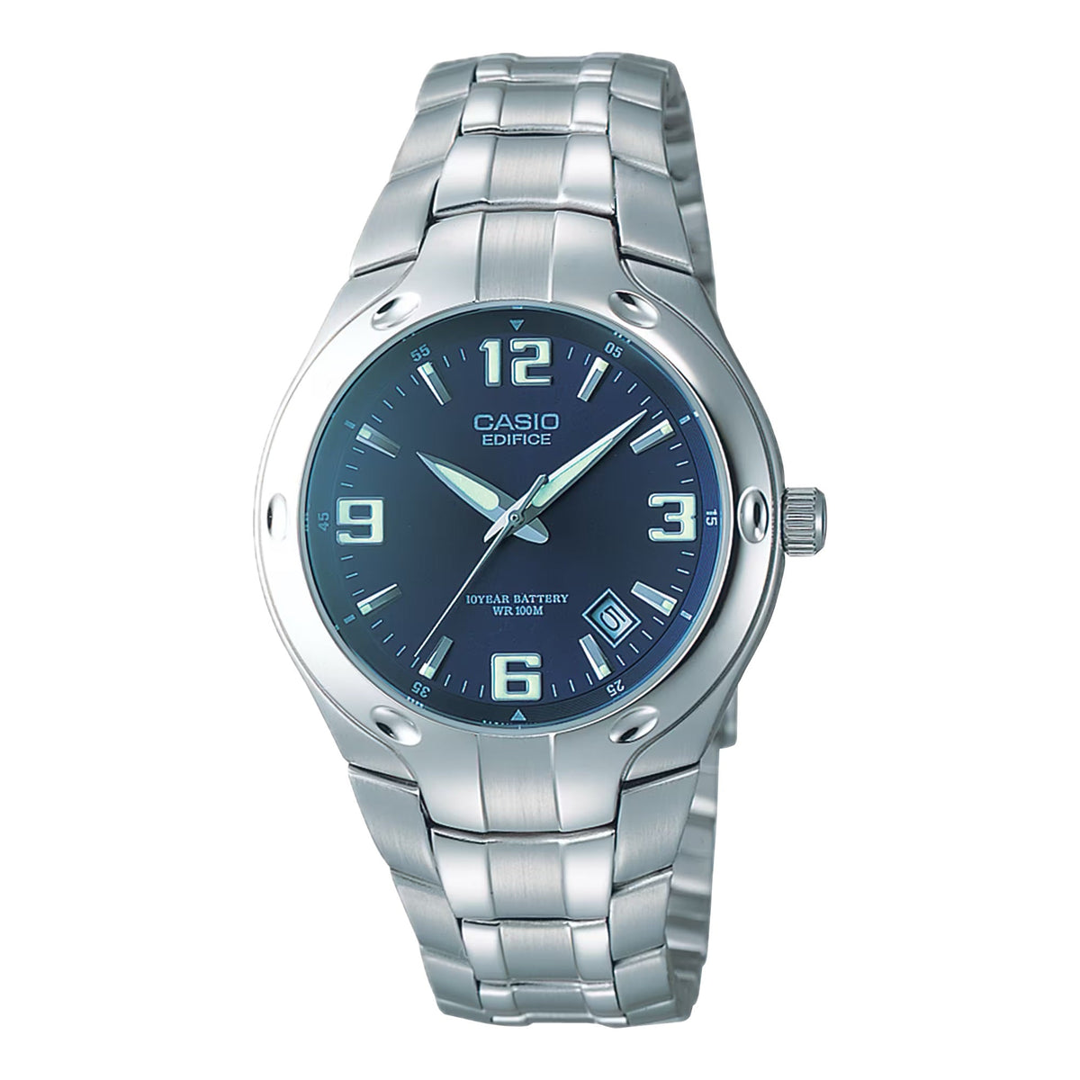 Casio Men's Stainless Steel Chronograph Watch with Blue Dial - EF-106D-2AV