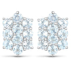 8.80 Carat Genuine Blue Topaz .925 Sterling Silver 3 Piece Jewelry Set (Ring, Earrings, and Pendant w/ Chain)