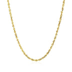 2.25mm 10k Yellow Gold Solid Diamond Cut Rope Chain