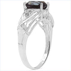 2.59 Carat Genuine Smoky Quartz & White Topaz .925 Sterling Silver Ring