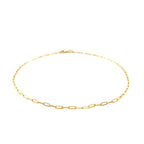 14K Yellow Gold Fine Paperclip Anklet (1.5mm)
