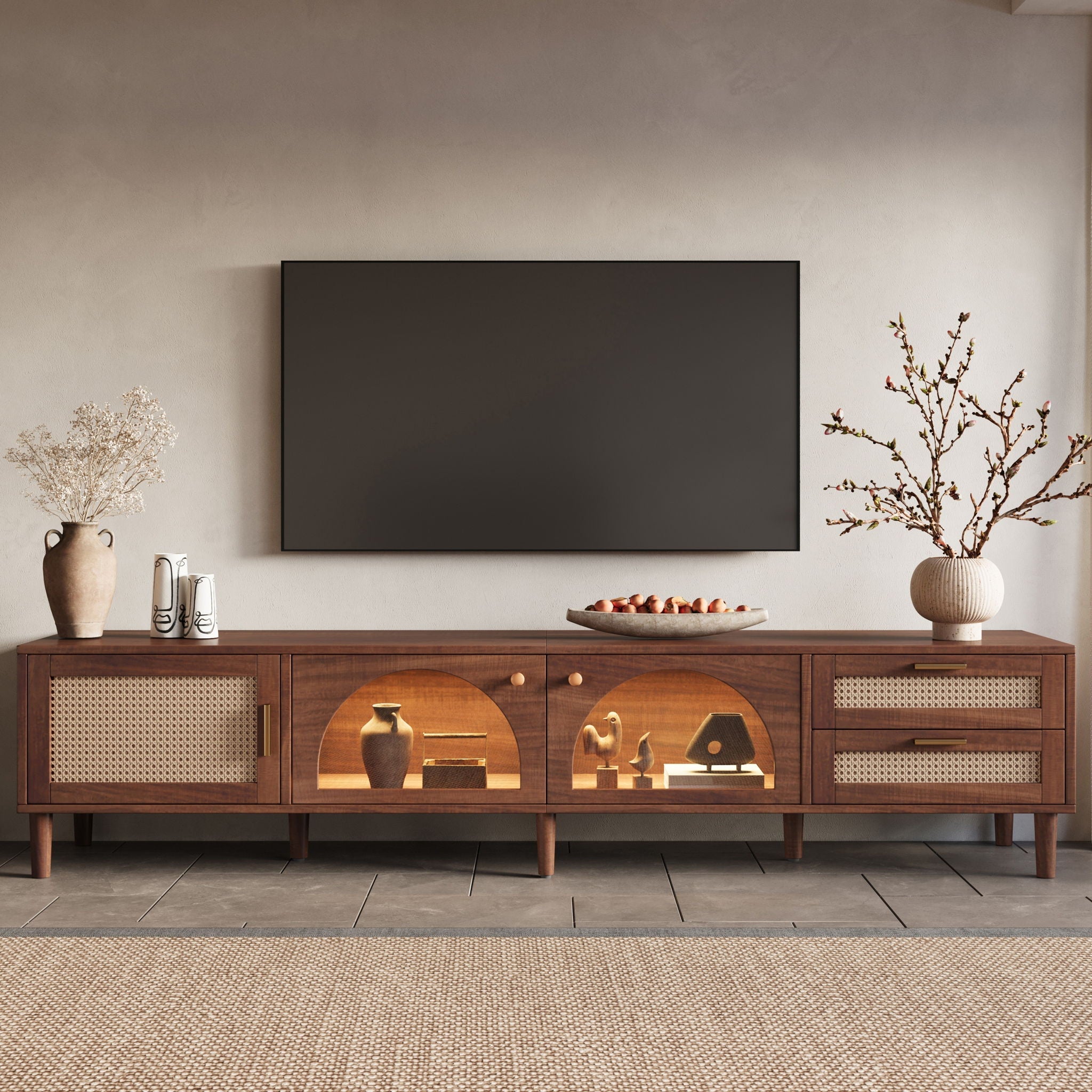 TV Stand For TVs Up To 90" - Dark Brown