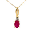 .02ct Ruby Diamond Fashion Pendants 10KT Yellow Gold