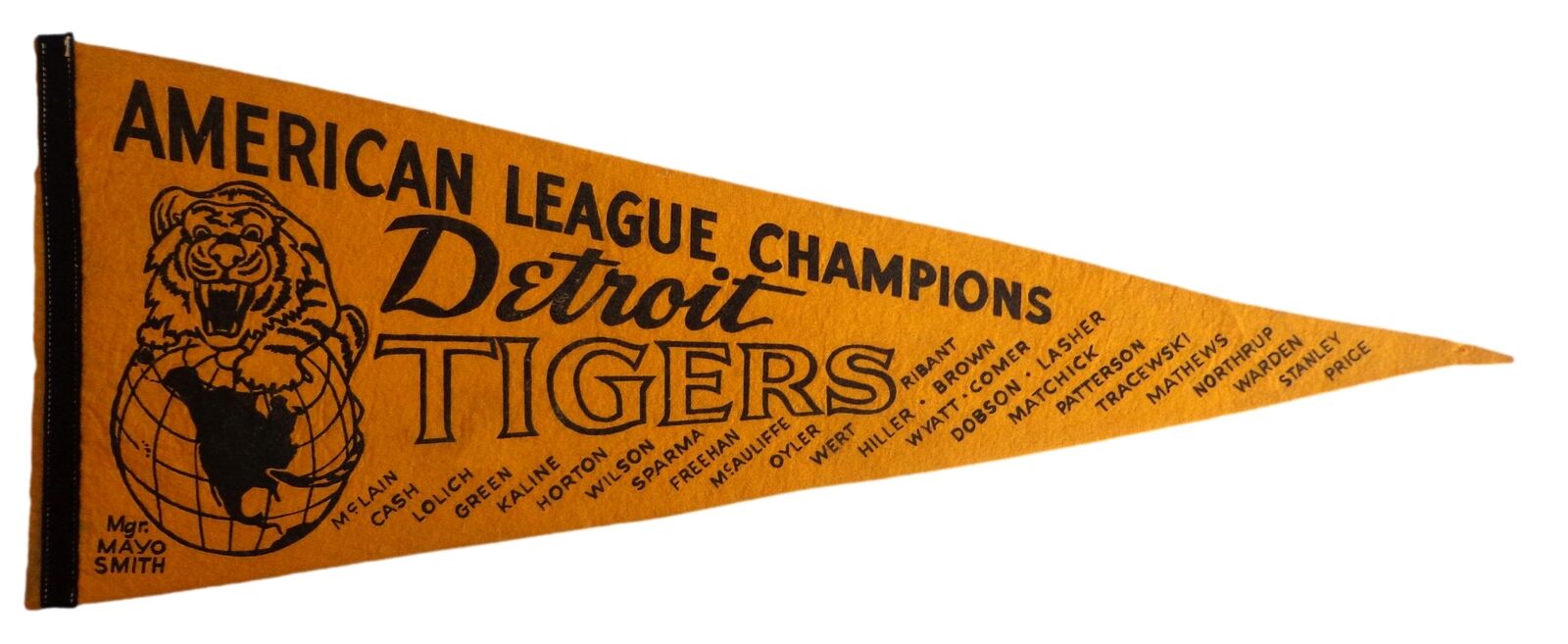 Vintage 1968 Detroit Tigers American League Champs 30x12 Felt Pennant