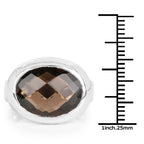 7.90 Carat Genuine Smoky Quartz .925 Sterling Silver Ring