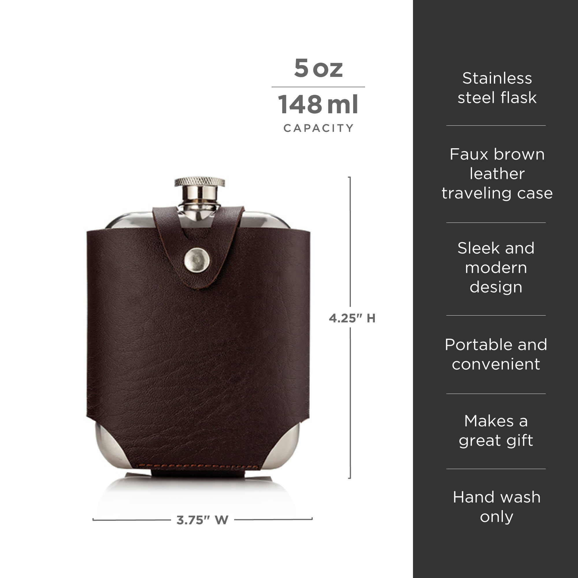 Stainless Steel Flask and Traveling Case