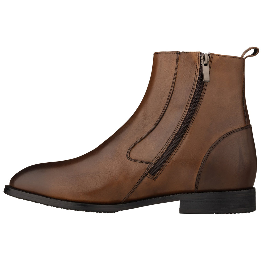 TOTO - K33093 - 2.6 Inches Taller (Coffee Brown) - Zipper Boot