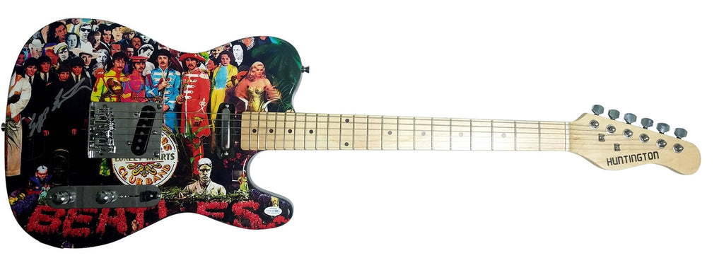 Beatles Producer Geoff Emerick Signed Autographed Custom Graphics Photo Guitar