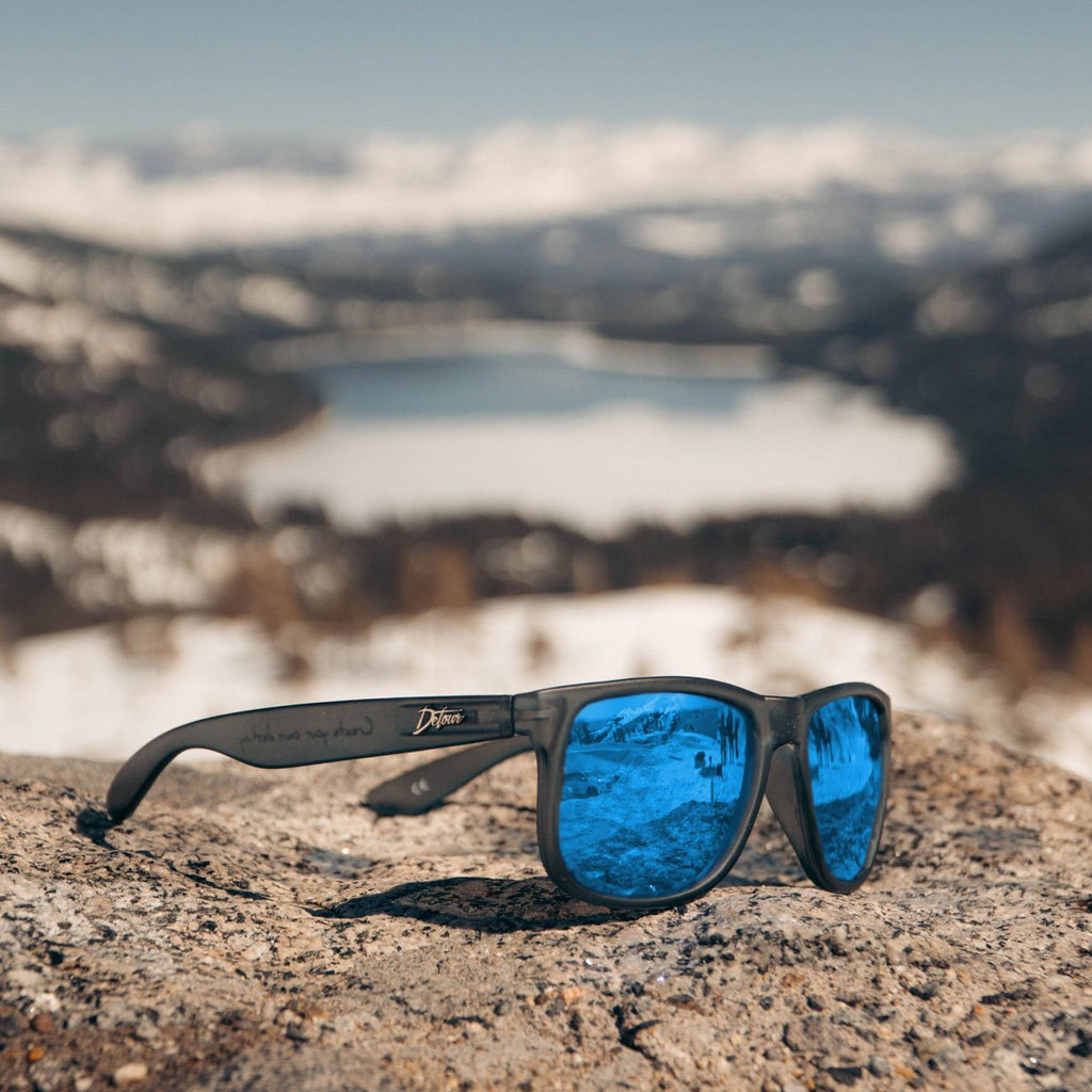 Eminence - Frosted Storm Gray- Electric Blue Lens Polarized