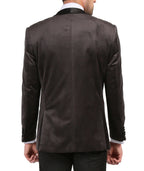 Ferrecci Men's Grey Velvet Tuxedo Jacket – Slim Fit Shawl Lapel Dinner Jacket