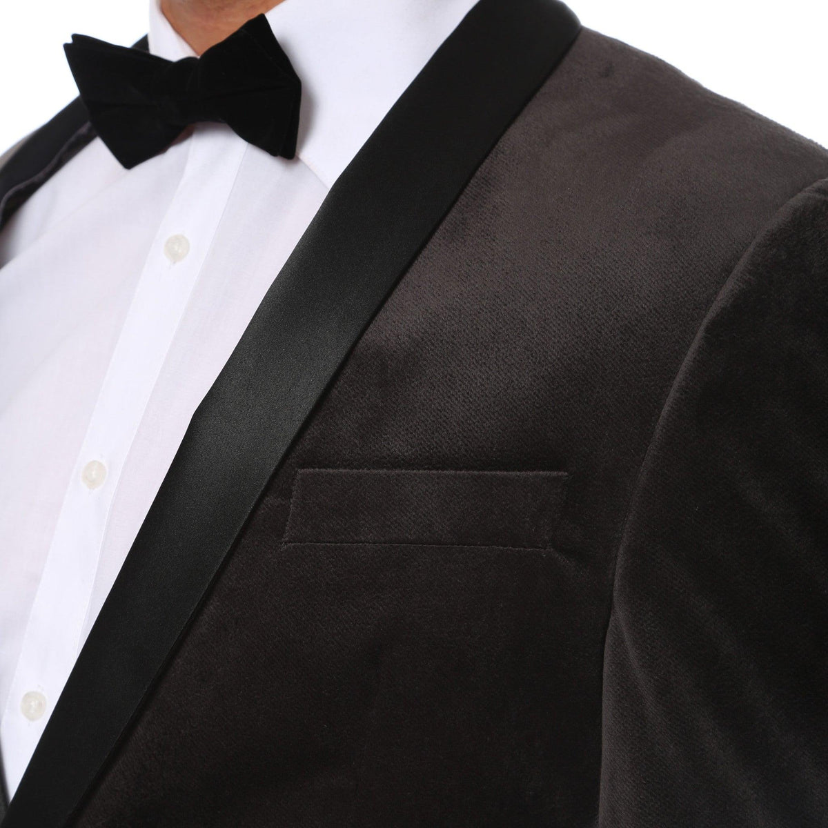 Ferrecci Men's Grey Velvet Tuxedo Jacket – Slim Fit Shawl Lapel Dinner Jacket