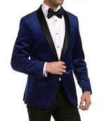 Ferrecci Men's Indigo Velvet Tuxedo Jacket – Slim Fit Shawl Lapel Dinner Jacket