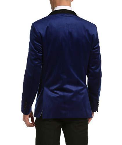 Ferrecci Men's Indigo Velvet Tuxedo Jacket – Slim Fit Shawl Lapel Dinner Jacket