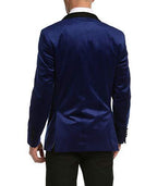 Ferrecci Men's Indigo Velvet Tuxedo Jacket – Slim Fit Shawl Lapel Dinner Jacket
