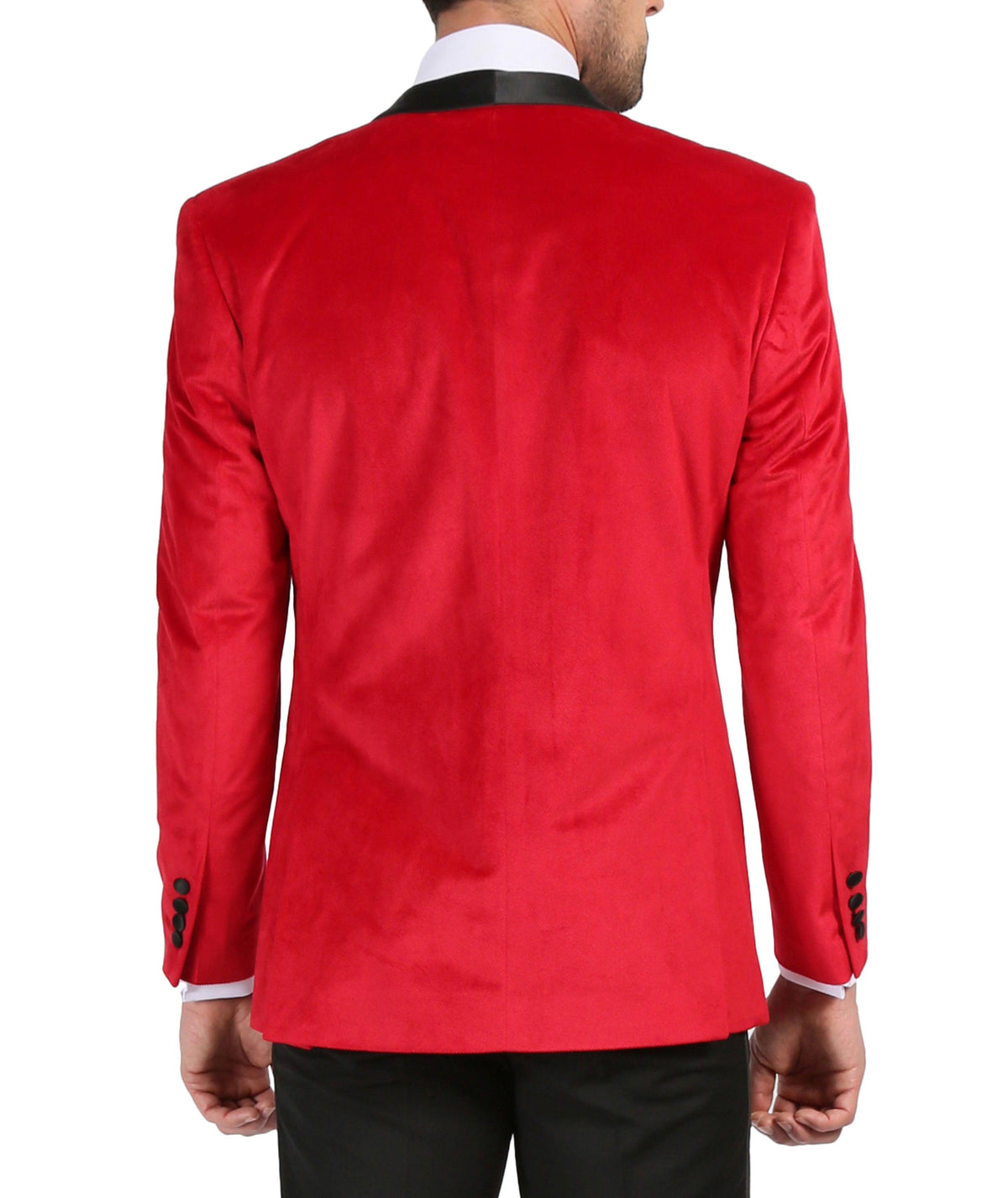 Ferrecci Men's Red Velvet Tuxedo Jacket – Slim Fit Shawl Lapel Dinner Jacket