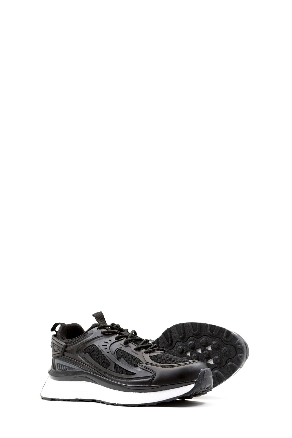 Men's Black Performance Sneakers with Cushioned Sole - Wessi