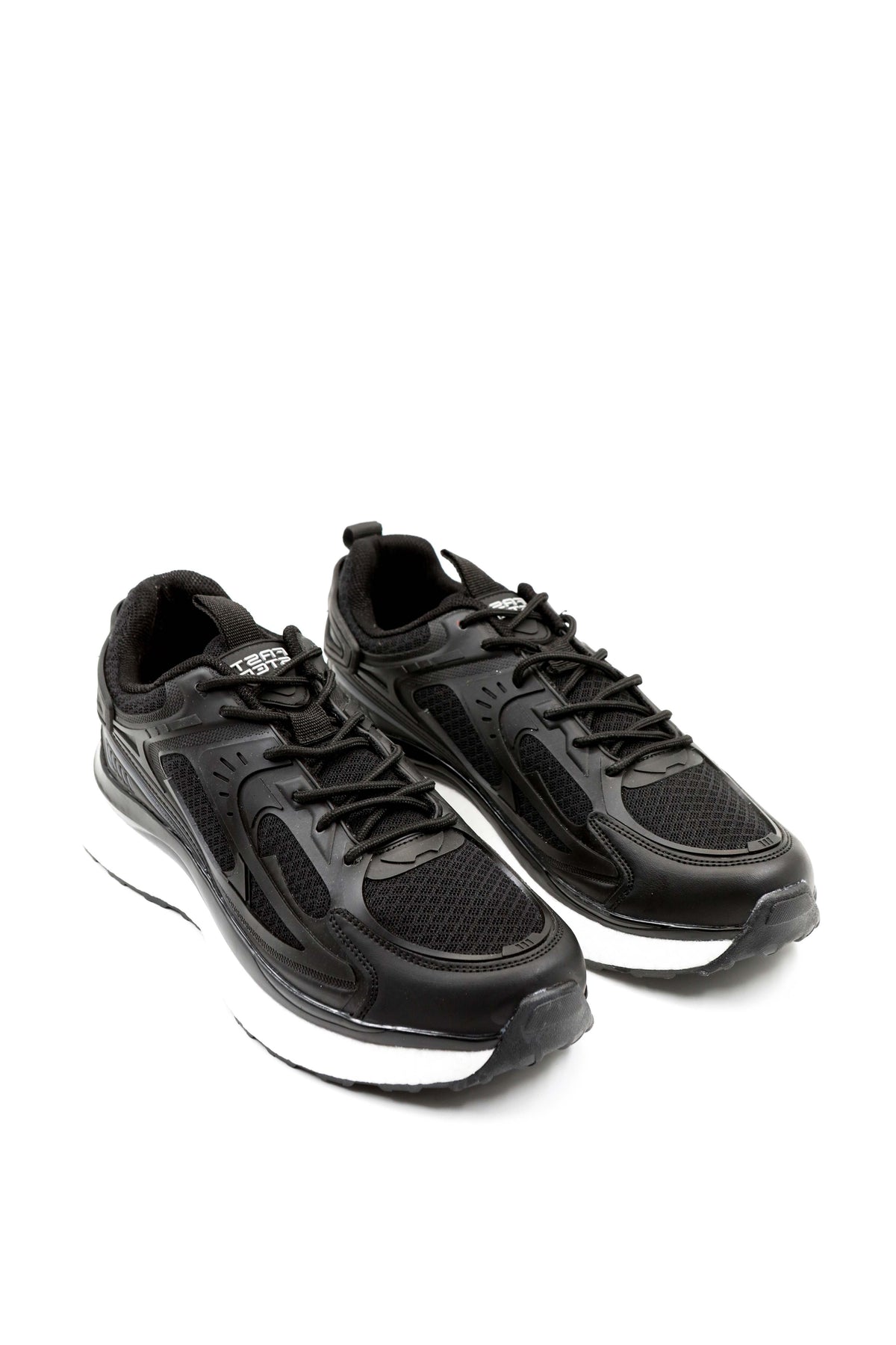 Men's Black Performance Sneakers with Cushioned Sole - Wessi